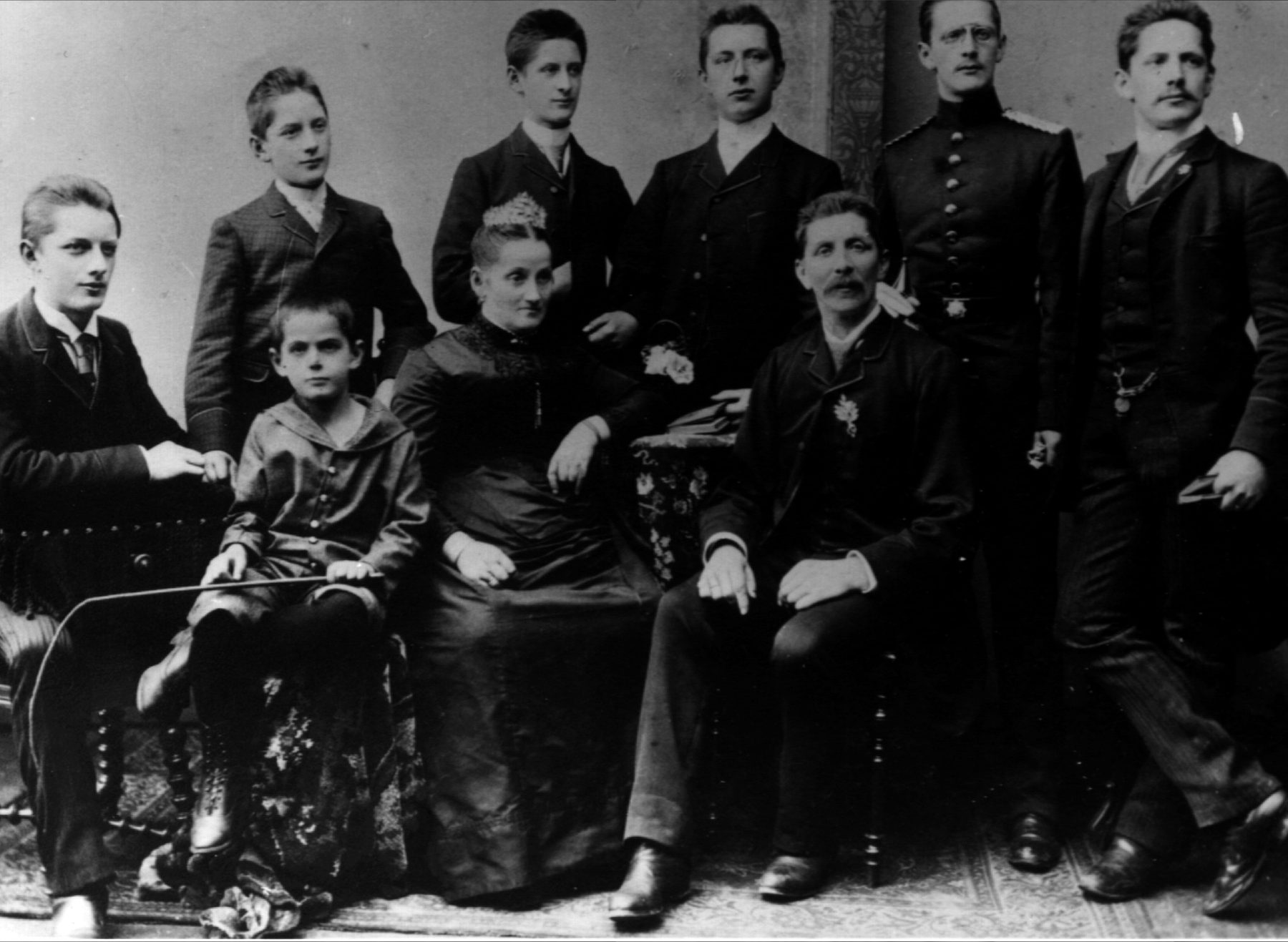 Johann Christoph Sievers, ca. 50 Jahre, mit seiner Familie
